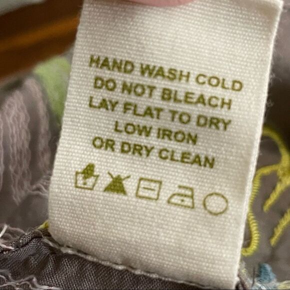 Chelsea & Violet Short Sleeved Dress Yellow and Gray Embroidered Flowers Large - Picture 14 of 14